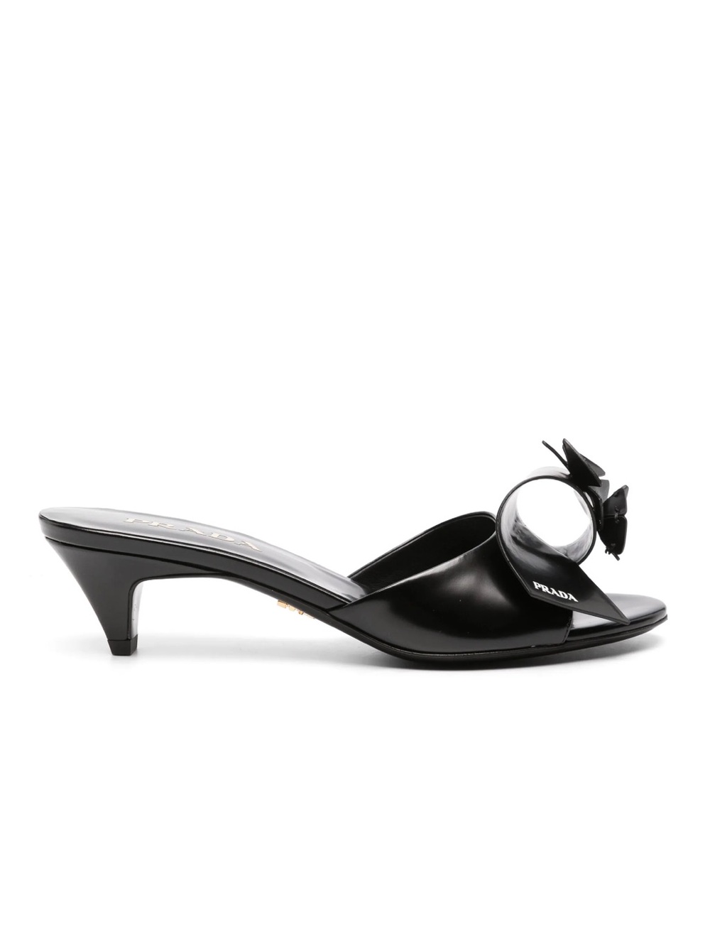 Prada Floral-appliqué Kitten Heels